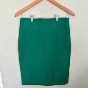 green j crew pencil skirt